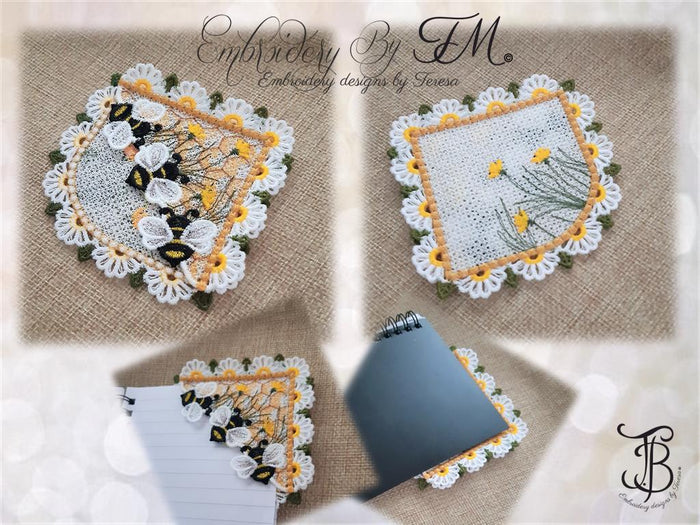 Bookmark corner bumble-bee / 4x4 hoop