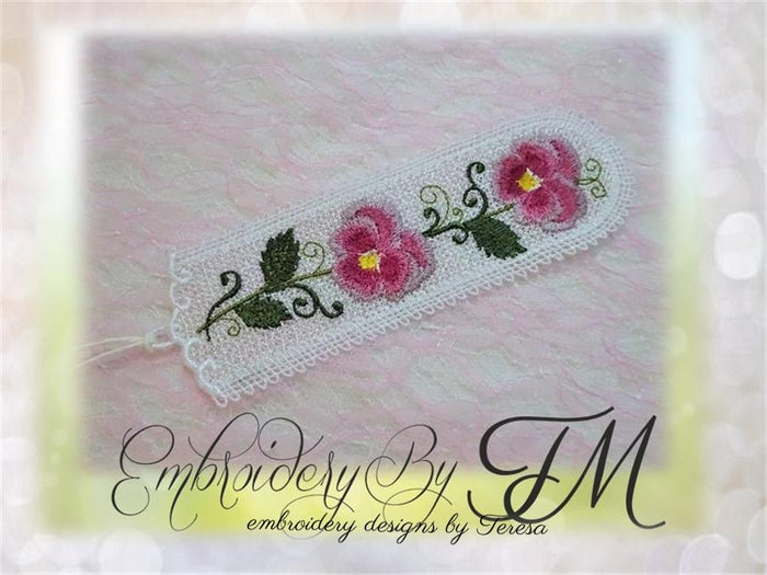 Bookmark pansy / 5x7 hoop