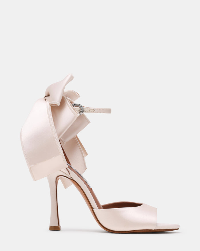 BOUGIE Ivory Satin Bow Women's Heel | Steve Madden