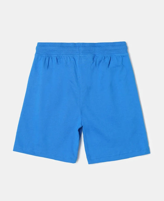 Super Combed Cotton Rich Graphic Printed Shorts - Neon Blue-1