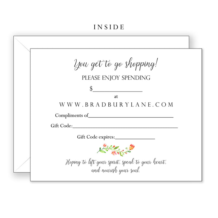 Bradbury Lane Gift Card - Sally's Tiger Tulips