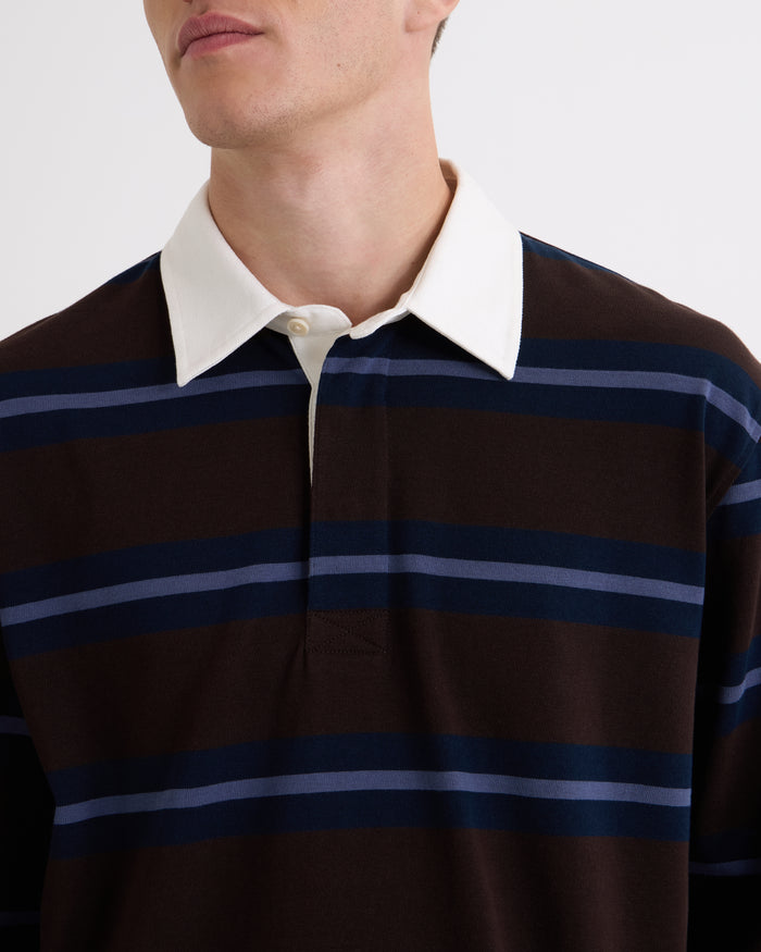 Brown Blue Mirror Stripe Rowhill Rugby