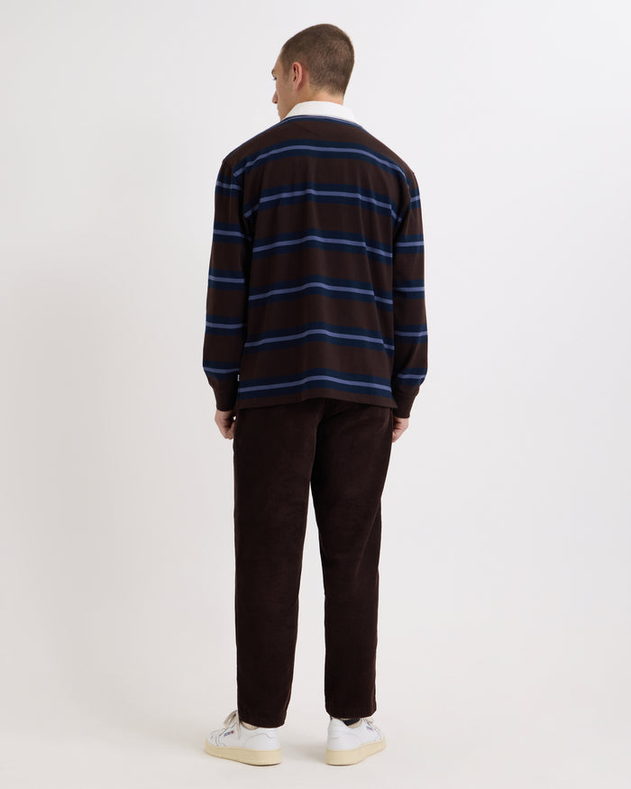 Brown Blue Mirror Stripe Rowhill Rugby