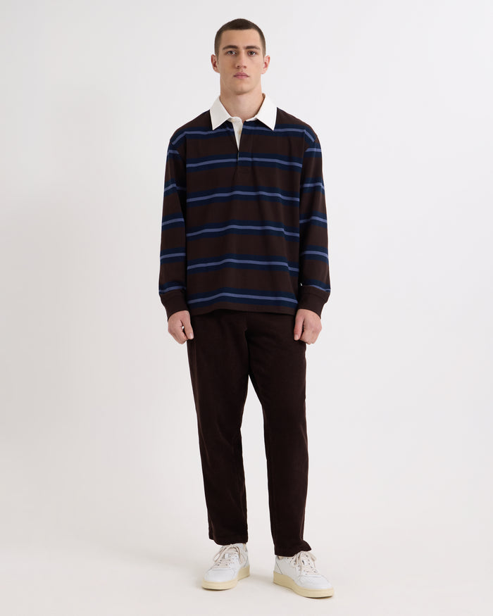 Brown Blue Mirror Stripe Rowhill Rugby