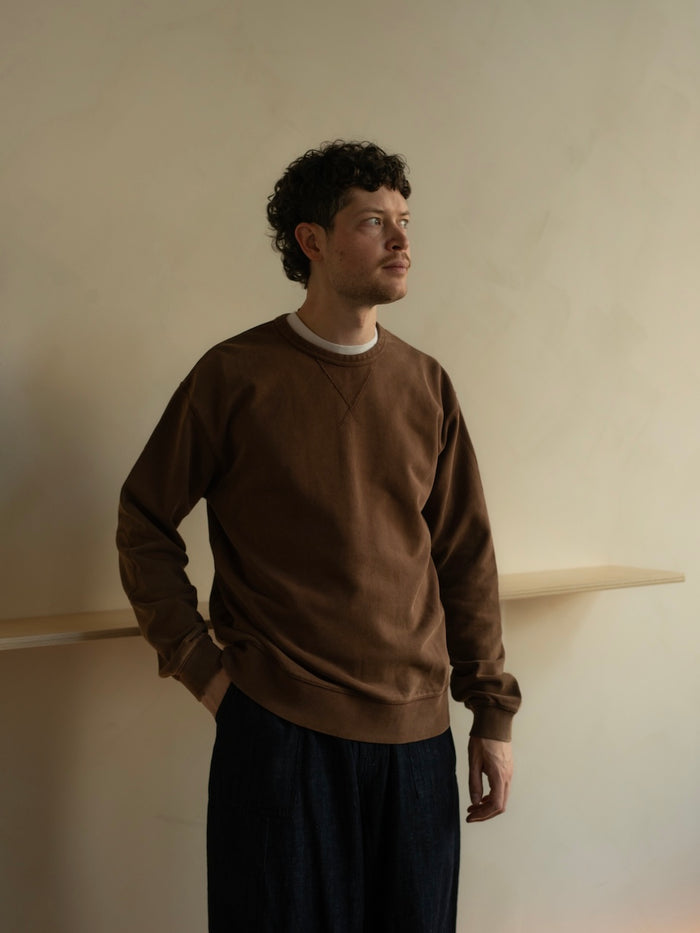 Brown Cover Stitch Vintage Sweatshirt