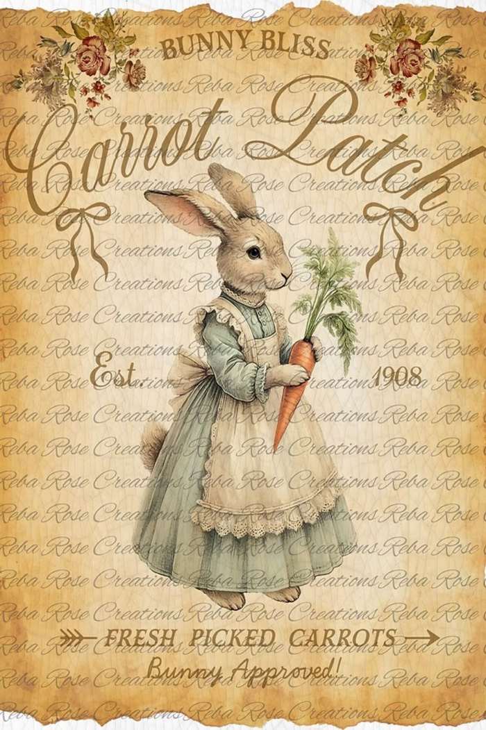 Bunny Bliss Rice Paper by Reba Rose Creations