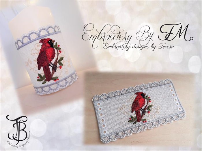Candle corset Red Cardinal / 5x7 hoop