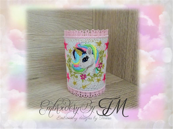 Candle corset with unicorn / 5x7 hoop