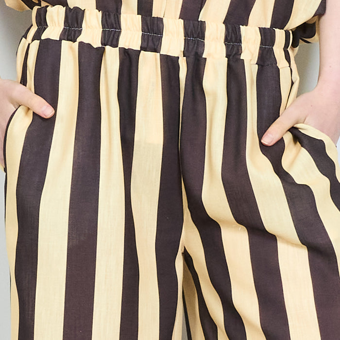 Candy stripe drawstring wide leg trousers wholesale