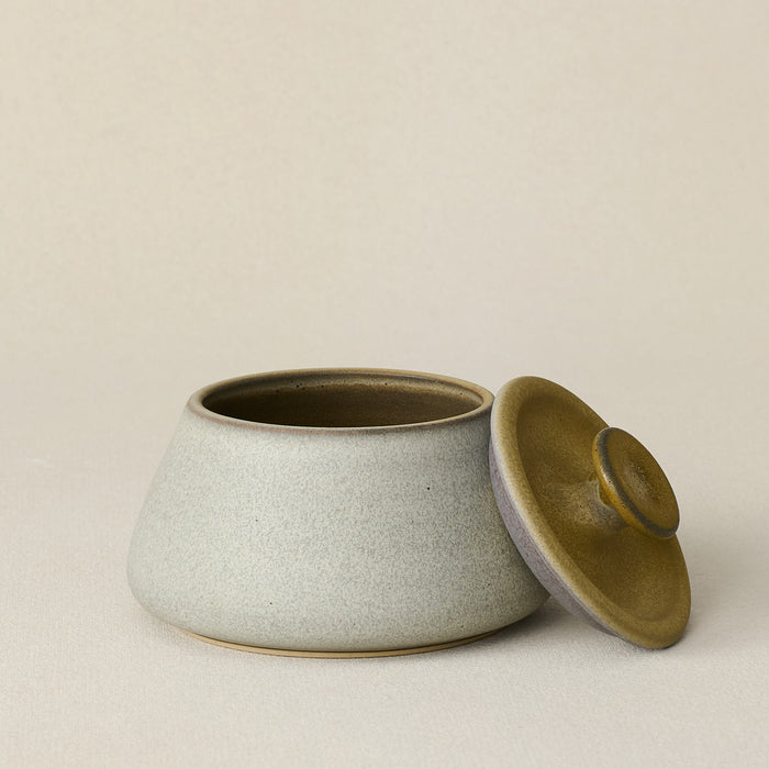 Close-up details of the one-of-a-kind canister.