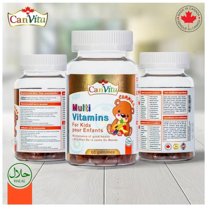 Canvita Kids Multivitamin Gummies - 60 Gummies (Halal), Multivitamin Supplements