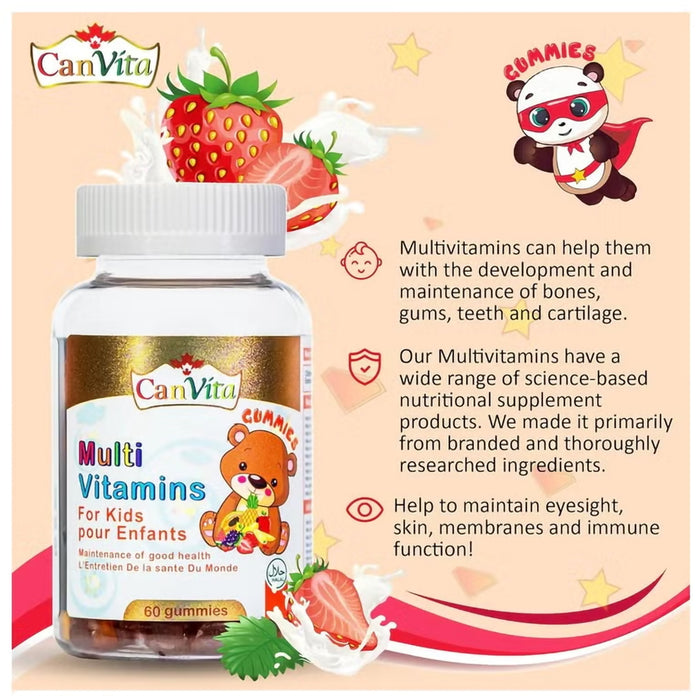 Canvita Kids Multivitamin Gummies - 60 Gummies (Halal), Multivitamin Supplements