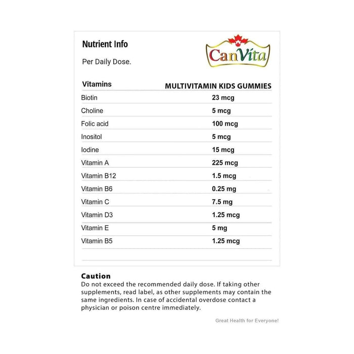 Canvita Kids Multivitamin Gummies - 60 Gummies (Halal), Multivitamin Supplements
