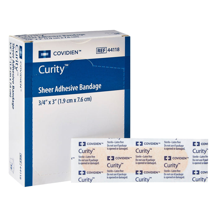 Cardinal Health Curity Sheer Adhesive Strip, ¾ x 3 Inch