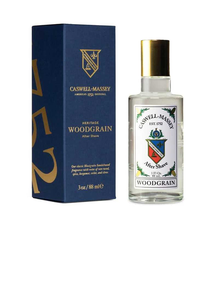 Woodgrain Sandalwood Aftershave bottle with packaging