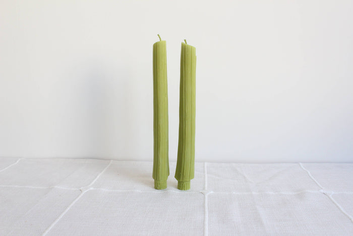 Celery Beeswax Candles set of 2