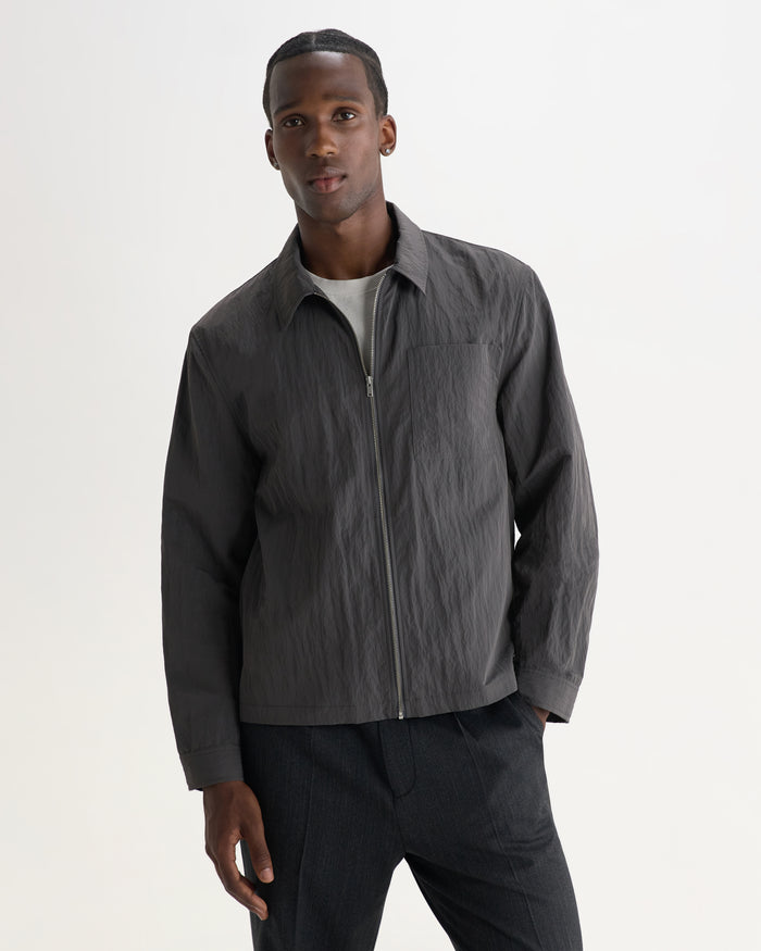 Charcoal Crinkle Lytton Overshirt