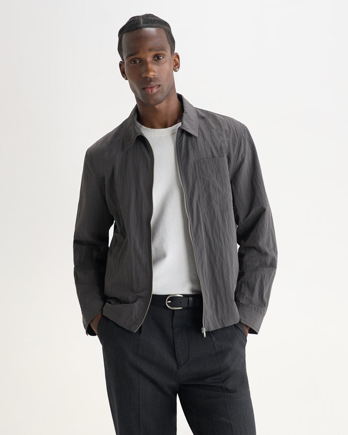 Charcoal Crinkle Lytton Overshirt