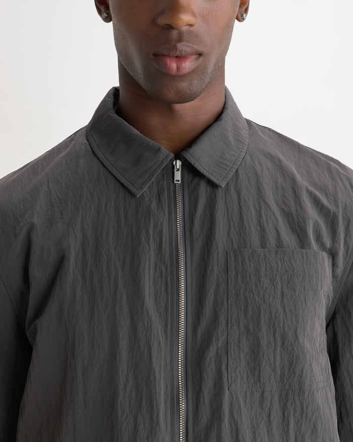 Charcoal Crinkle Lytton Overshirt