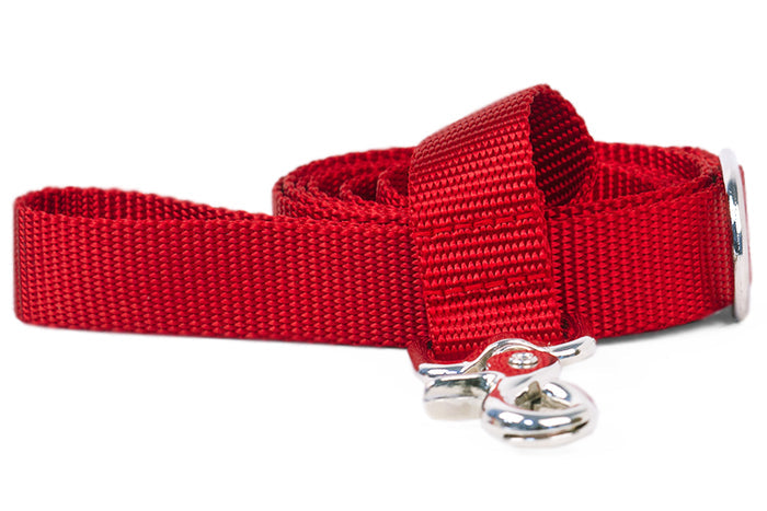 Cherry Red Webbing Leash - Crew LaLa