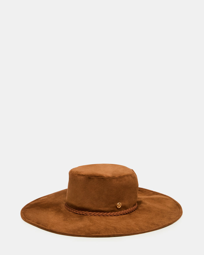 CHLOE FAUX SUEDE FLOPPY FEDORA Tiramisu Women's Hat | Steve Madden