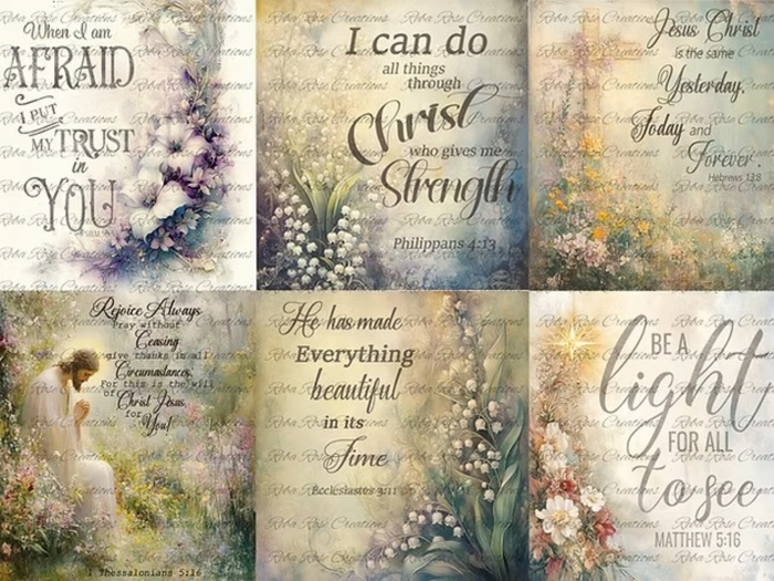 Christain Quotes Rice Paper by Reba Rose Creations
