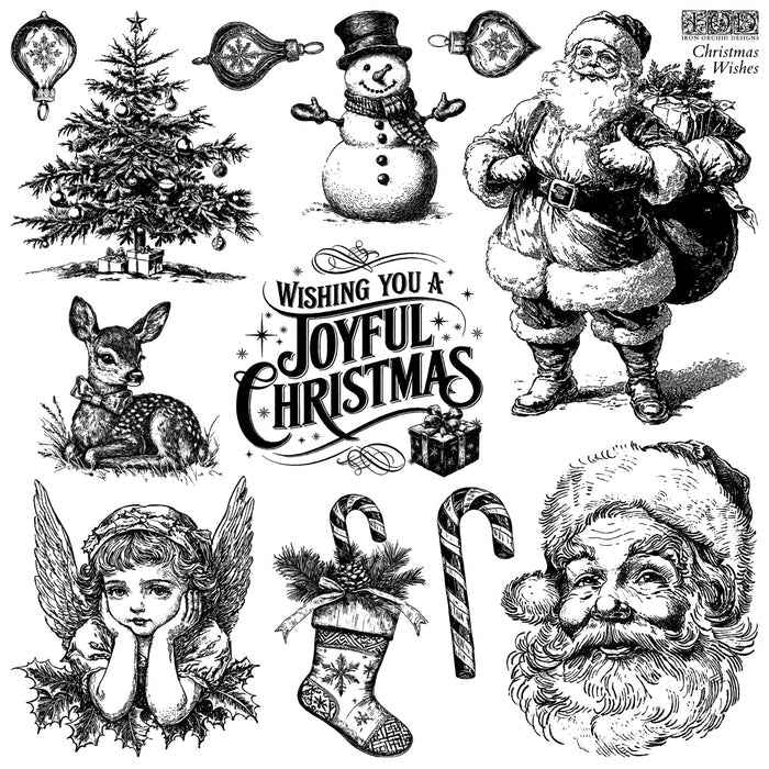 Christmas Wishes Decor Stamp by Iron Orchid Design