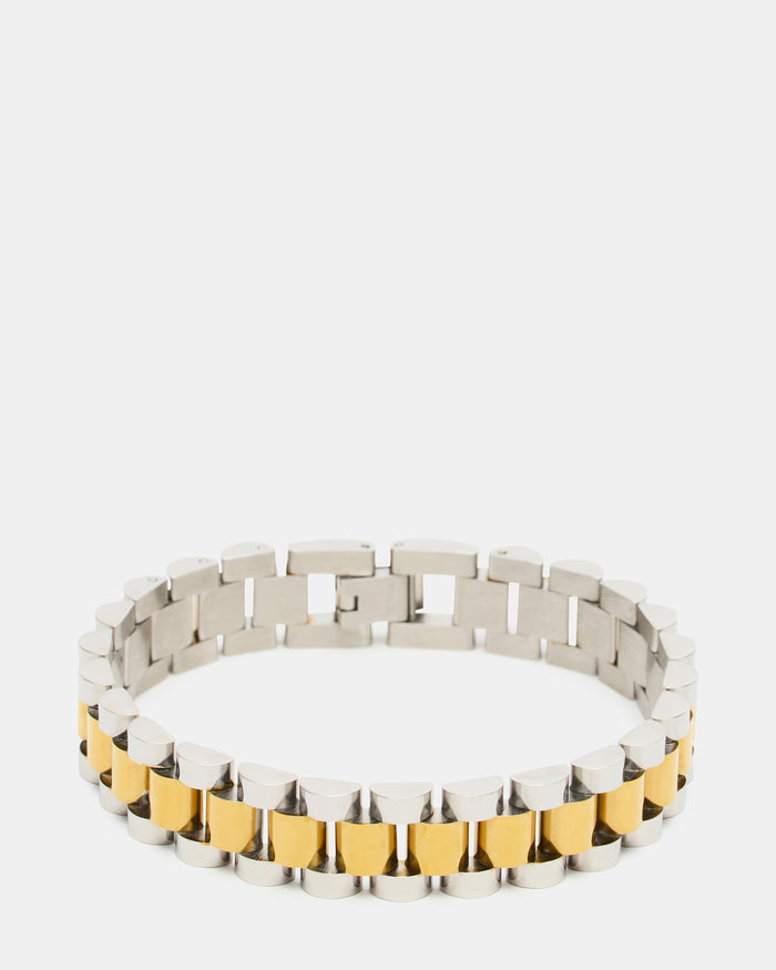 WATCH CHAIN Gold Multi Chunky Stretch Bracelet | Steve Madden
