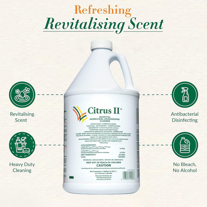 Citrus II Germicidal Deodorizing Cleaner, 1 Gallon Jug - 633712928-Single - LL Medico