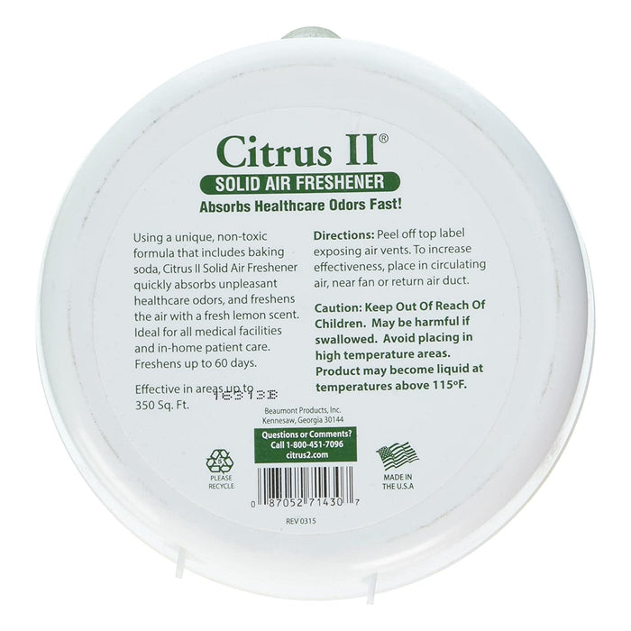 Citrus II Solid Air Freshener Odor Eliminator, Lemon Scent, 8 Oz - 636471430-Single - LL Medico