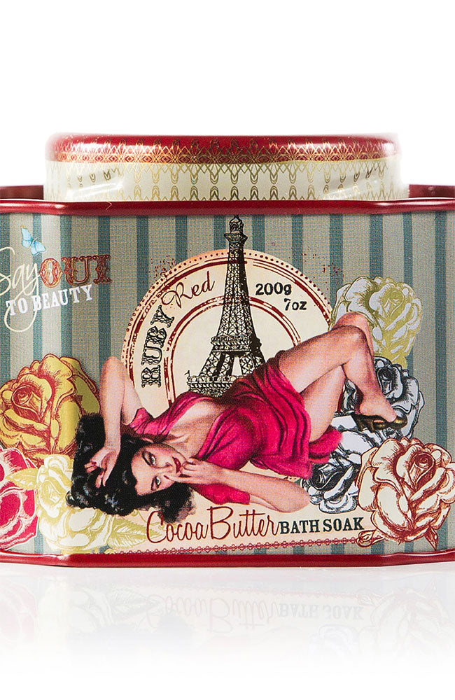Cocoa Butter Bath Soak Tin - Ruby Red