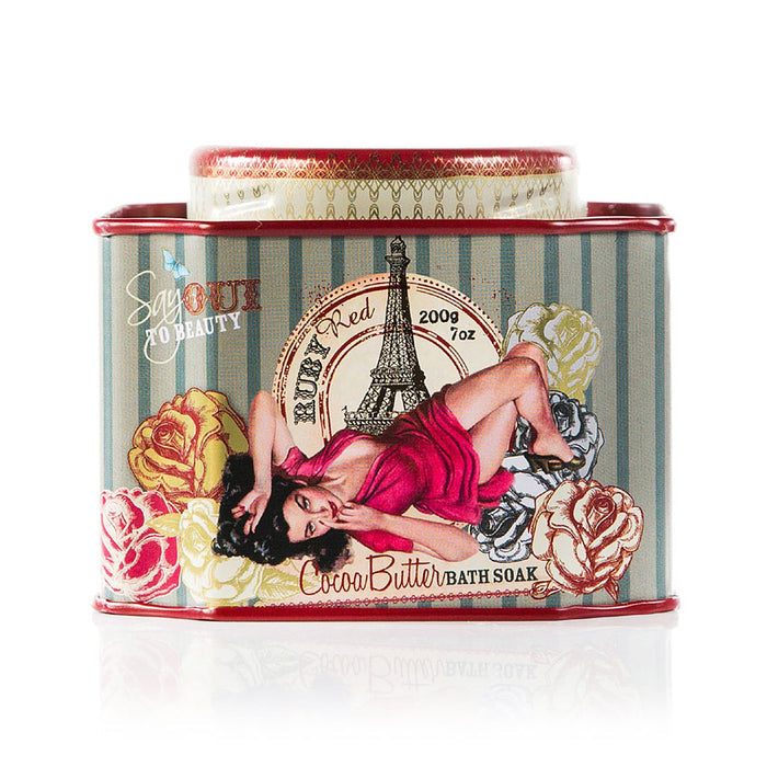 Cocoa Butter Bath Soak Tin - Ruby Red