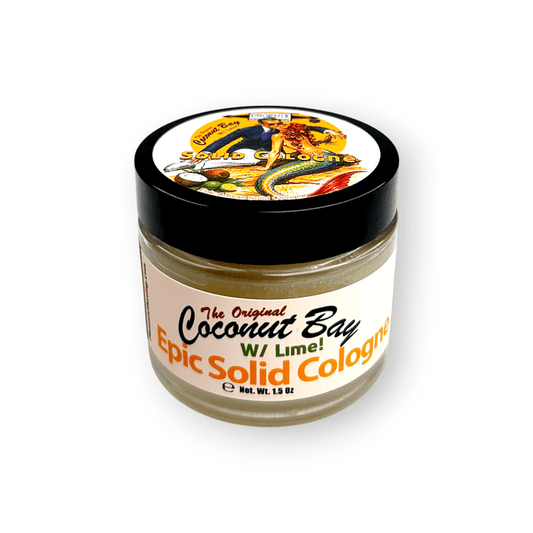 Coconut Bay w/ Lime Solid Cologne | Contains Prickly Pear Oil | A Tropical Bay Rum - Phoenix Artisan Accoutrements