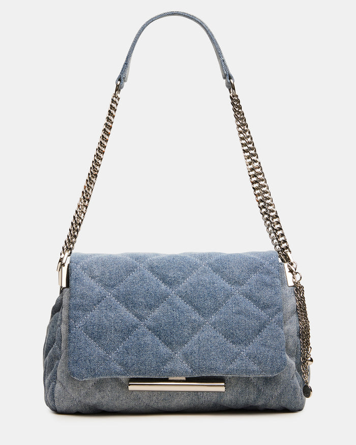 COLETTE Denim Quilted Chain Shoulder Handbag | Steve Madden