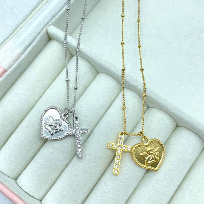 Collana cros and angel - Iride Shop - Accessori da Donna