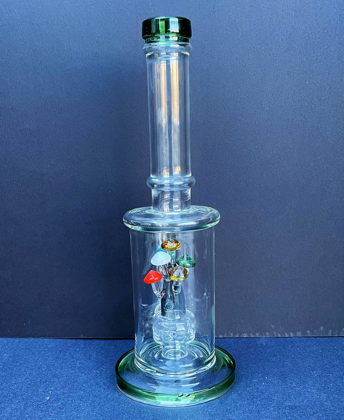 Collectible 11.5" Best Glass Rig w/Mushroom in Multi Colors & Mushroom Pipe