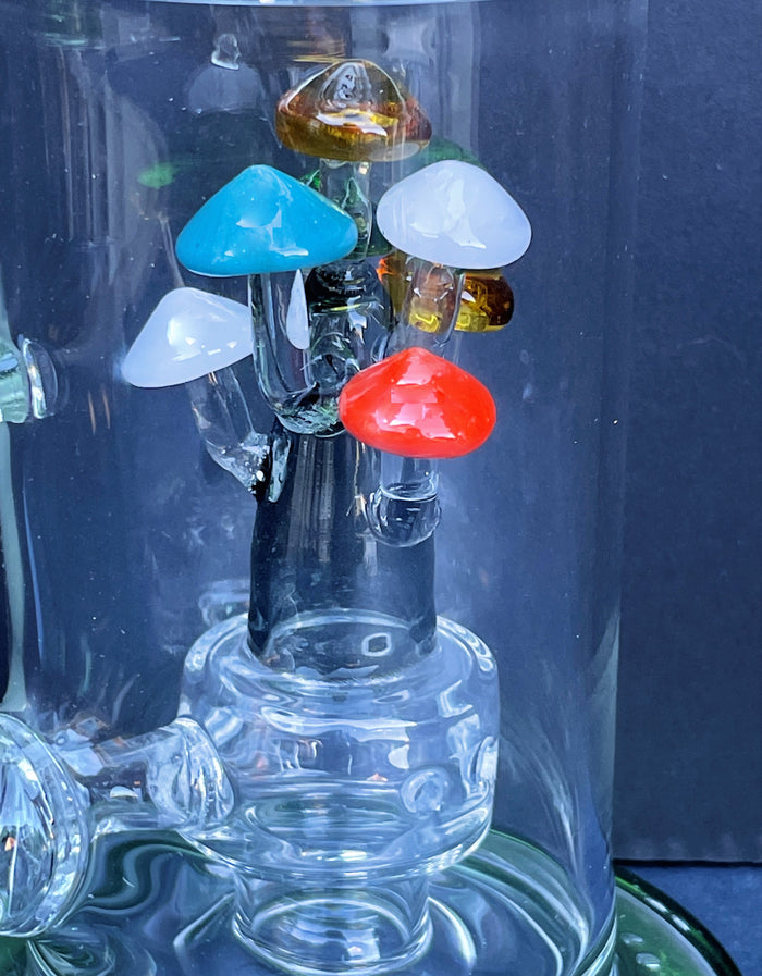 Collectible 11.5" Best Glass Rig w/Mushroom in Multi Colors & Mushroom Pipe