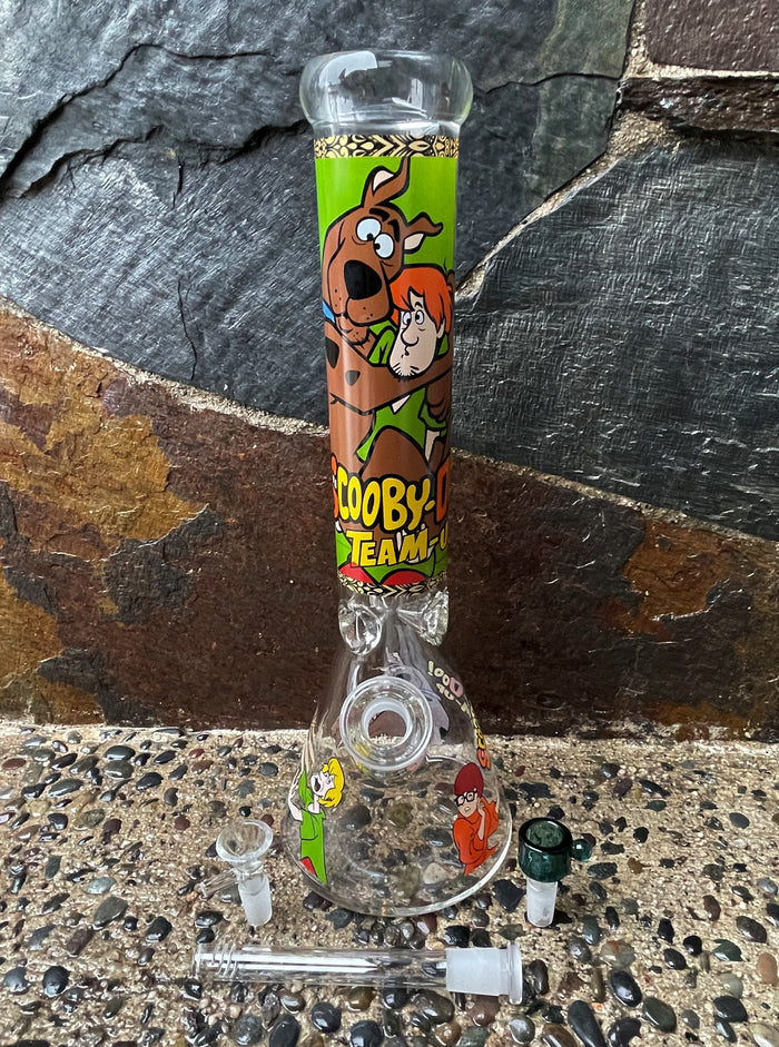 Collectible 14" Thick Heavy Glass Beaker Bong Scooby Doo Design 2 - Bowls