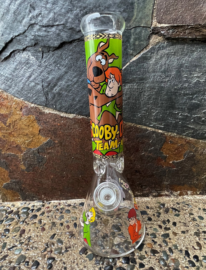 Collectible 14" Thick Heavy Glass Beaker Bong Scooby Doo Design 2 - Bowls