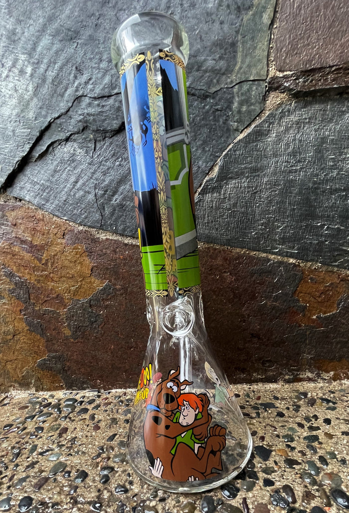 Collectible 14" Thick Heavy Glass Beaker Bong Scooby Doo Design 2 - Bowls