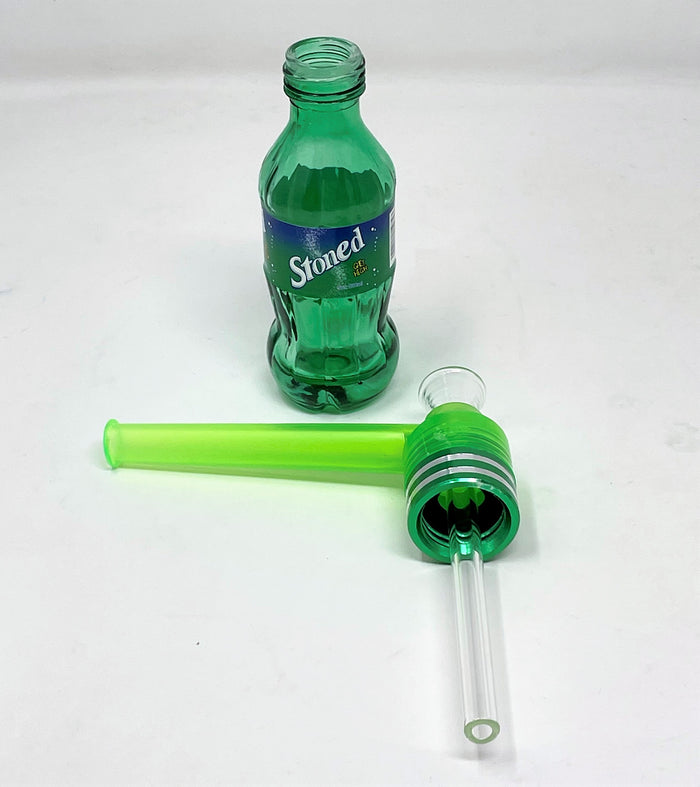 Collectible Best Mini Thick Glass Bottle 7" Bong Stoned get high Label