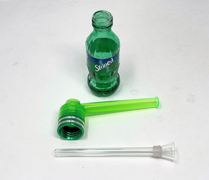 Collectible Best Mini Thick Glass Bottle 7" Bong Stoned get high Label