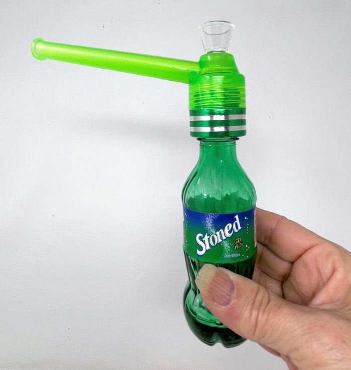 Collectible Best Mini Thick Glass Bottle 7" Bong Stoned get high Label