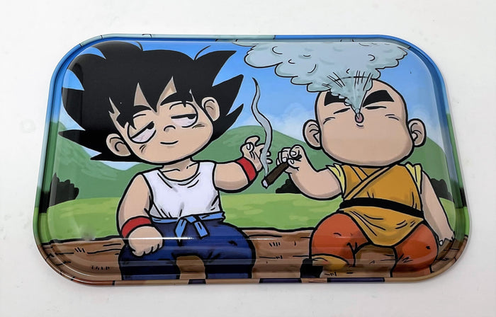 Collectible Metal Rolling Tray "Goku and Krillin" Design