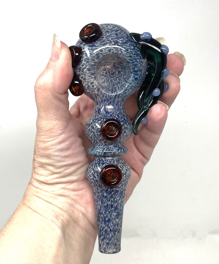 Collectible Unique Handmade Thick Glass 6" Hand pipe