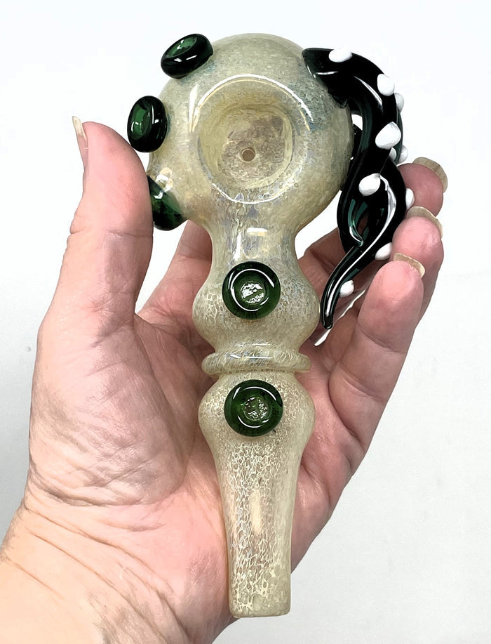 Collectible Unique Handmade Thick Glass 6" Hand pipe