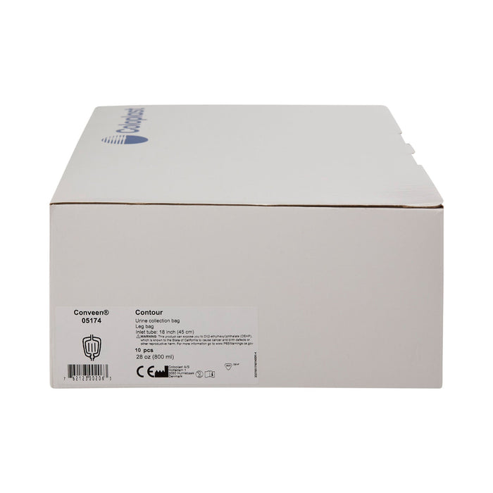 Coloplast Conveen Contour Urinary Leg Bag, Anti-Reflux Valve, Polyethylene/Flocked, 800mL