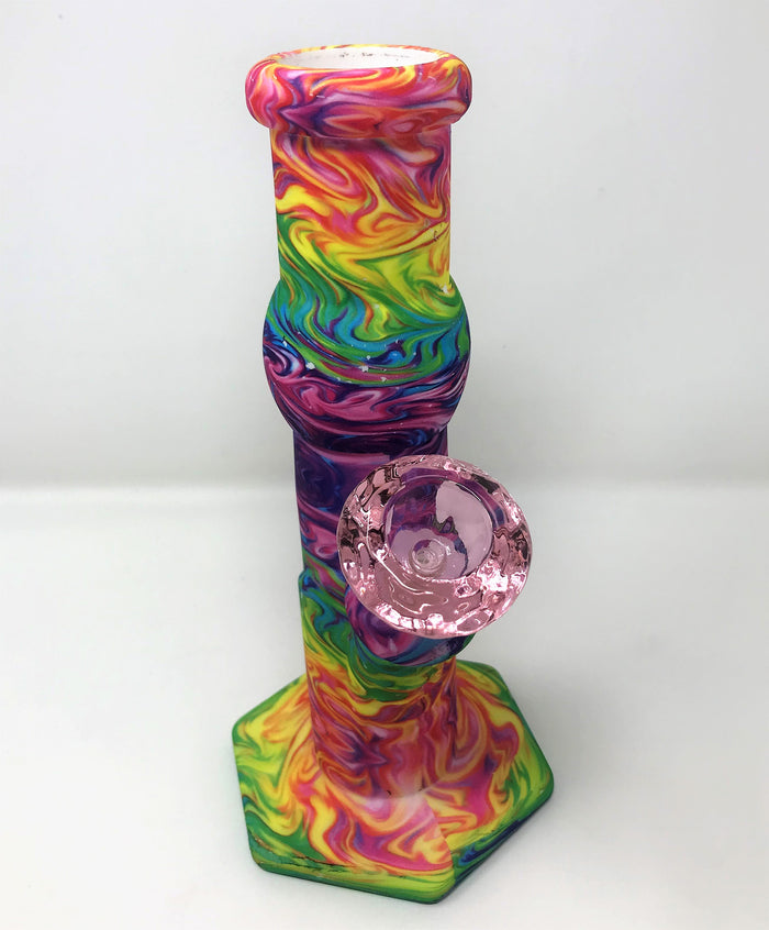 Colorful Thick Silicone Detachable Unbreakable 9" Bong Ice Catcher 14mm Bowl