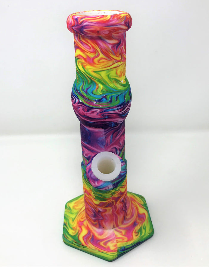Colorful Thick Silicone Detachable Unbreakable 9" Bong Ice Catcher 14mm Bowl