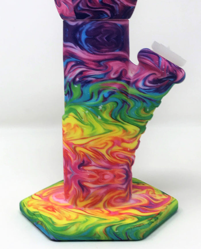 Colorful Thick Silicone Detachable Unbreakable 9" Bong Ice Catcher 14mm Bowl